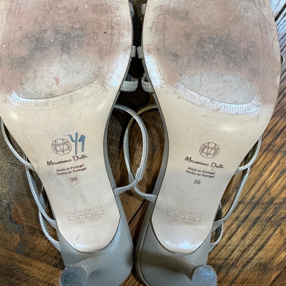 Massimo Dutti Beige Leather Strappy Heeled Sandals Women’s 39 (US 8.5) - Picture 10 of 10